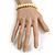 8mm/ Canary Yellow Glass Bead Flex Bracelet - Size M - view 3