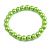 8mm/ Neon Green Glass Bead Flex Bracelet - Size M - view 4