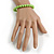 8mm/ Neon Green Glass Bead Flex Bracelet - Size M - view 3