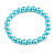 8mm/ Light Blue Glass Bead Flex Bracelet - Size M - view 4