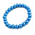 8mm/ Blue Glass Bead Flex Bracelet - Size M