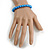 8mm/ Blue Glass Bead Flex Bracelet - Size M - view 3