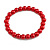 8mm/ Red Glass Bead Flex Bracelet - Size M
