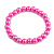 8mm/ Polka Dot Pink Glass Bead Flex Bracelet - Size M - view 2