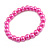 8mm/ Polka Dot Pink Glass Bead Flex Bracelet - Size M