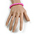8mm/ Polka Dot Pink Glass Bead Flex Bracelet - Size M - view 3