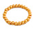 8mm/ Mustard Yellow Glass Bead Flex Bracelet - Size M - view 2