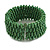 Fancy Apple Green Glass Bead Flex Cuff Bracelet - Adjustable - view 5