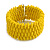 Fancy Banana Yellow Glass Bead Flex Cuff Bracelet - Adjustable - view 2