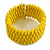 Fancy Banana Yellow Glass Bead Flex Cuff Bracelet - Adjustable - view 4