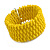 Fancy Banana Yellow Glass Bead Flex Cuff Bracelet - Adjustable - view 5