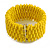 Fancy Banana Yellow Glass Bead Flex Cuff Bracelet - Adjustable - view 6