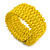 Fancy Banana Yellow Glass Bead Flex Cuff Bracelet - Adjustable - view 7