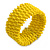Fancy Banana Yellow Glass Bead Flex Cuff Bracelet - Adjustable