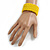 Fancy Banana Yellow Glass Bead Flex Cuff Bracelet - Adjustable - view 3