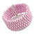 Fancy Light Pink Glass Bead Flex Cuff Bracelet - Adjustable - view 5