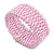 Fancy Light Pink Glass Bead Flex Cuff Bracelet - Adjustable - view 7