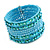 Bohemian Wide Beaded Cuff Bangle with Sequin (Light Blue/ Turquoise) - Adjustable - view 7