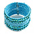 Bohemian Wide Beaded Cuff Bangle with Sequin (Light Blue/ Turquoise) - Adjustable - view 4
