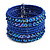 Bohemian Wide Beaded Cuff Bangle with Sequin (Lapis Blue) - Adjustable - view 1