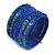 Bohemian Wide Beaded Cuff Bangle with Sequin (Lapis Blue) - Adjustable - view 5