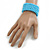 Fancy Light Blue Glass Bead Flex Cuff Bracelet - Adjustable - view 4