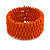 Fancy Orange Glass Bead Flex Cuff Bracelet - Adjustable - view 2