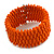 Fancy Orange Glass Bead Flex Cuff Bracelet - Adjustable - view 4