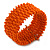 Fancy Orange Glass Bead Flex Cuff Bracelet - Adjustable