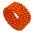 Fancy Orange Glass Bead Flex Cuff Bracelet - Adjustable - view 5