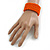 Fancy Orange Glass Bead Flex Cuff Bracelet - Adjustable - view 3