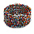 Fancy Multicoloured Glass Bead Flex Cuff Bracelet - Adjustable - view 4
