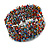Fancy Multicoloured Glass Bead Flex Cuff Bracelet - Adjustable - view 5