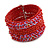 Bohemian Wide Beaded Cuff Bangle with Sequin (Fire Red) - Adjustable - view 5