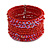 Bohemian Wide Beaded Cuff Bangle with Sequin (Fire Red) - Adjustable - view 6