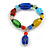 1Psc Multicoloured Glass and Ceramic Bead Charm Flex Bracelet - 19cm Long - Size M (Accorted Colours) - view 6