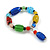 1Psc Multicoloured Glass and Ceramic Bead Charm Flex Bracelet - 19cm Long - Size M (Accorted Colours) - view 2