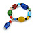 1Psc Multicoloured Glass and Ceramic Bead Charm Flex Bracelet - 19cm Long - Size M (Accorted Colours) - view 3