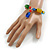 1Psc Multicoloured Glass and Ceramic Bead Charm Flex Bracelet - 19cm Long - Size M (Accorted Colours) - view 4