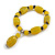 Yellow/ Black Glass and Ceramic Bead Charm Flex Bracelet - 18cm Long - view 2