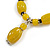 Yellow/ Black Glass and Ceramic Bead Charm Flex Bracelet - 18cm Long - view 4