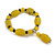 Yellow/ Black Glass and Ceramic Bead Charm Flex Bracelet - 18cm Long - view 6