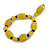 Yellow/ Black Glass and Ceramic Bead Charm Flex Bracelet - 18cm Long - view 7