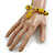 Yellow/ Black Glass and Ceramic Bead Charm Flex Bracelet - 18cm Long - view 3