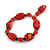 Red/Black Glass and Ceramic Bead Charm Flex Bracelet - 18cm Long - Size M - view 7