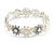 Pastel White/Grey Enamel Multi Daisy Flex Bracelet in Light Silver Tone - 20cm Long - M/L - view 5