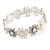 Pastel White/Grey Enamel Multi Daisy Flex Bracelet in Light Silver Tone - 20cm Long - M/L - view 6