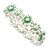 Pastel Green Enamel Multi Daisy Flex Bracelet in Light Silver Tone - 20cm Long - M/L - view 4