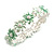 Pastel Green Enamel Multi Daisy Flex Bracelet in Light Silver Tone - 20cm Long - M/L - view 7
