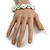 Pastel Green Enamel Multi Daisy Flex Bracelet in Light Silver Tone - 20cm Long - M/L - view 3
